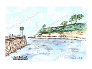 29-DOUARNENEZ-PORT TREBOUL-AQUARELLE FILIGRANE